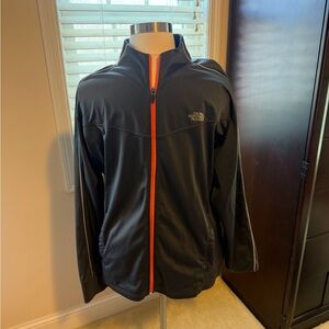 The North Face Men's Grey Performance Jacket with Orange Zipper